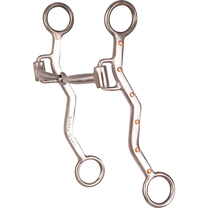 Load image into Gallery viewer, Classic Equine Rickey Green Long Shank Snaffle Bit
