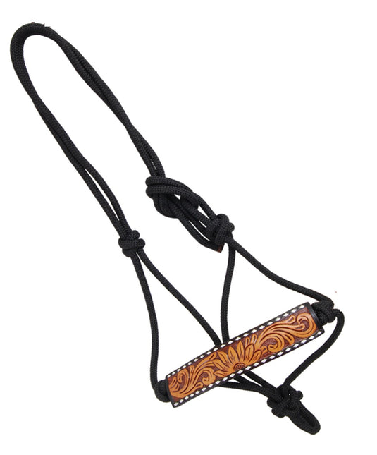 Rafter T Floral & Sunflower Tooled Buckstitch Rope Halter