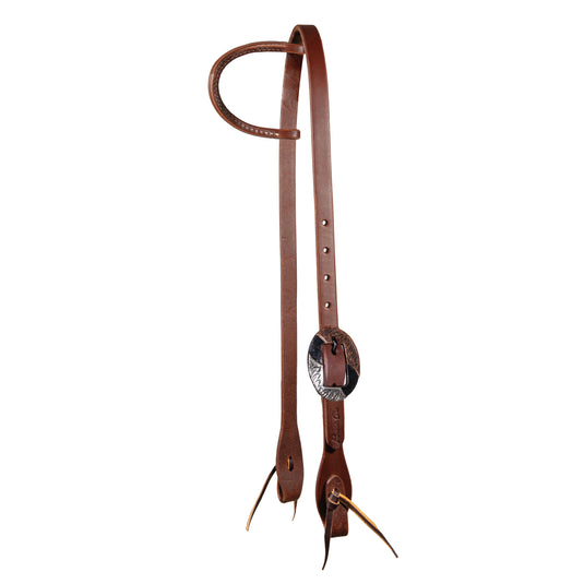 Professional's Choice Ranch Single Ear Exclusive Engraved Copper & Silver Buckle Headstall - 3/4
