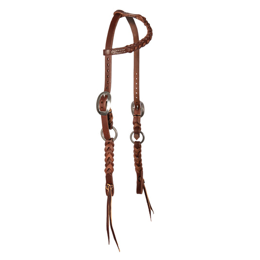 Professional's Choice Ranch Bleeding Heart with Ring Cheeks Double Buckle One Ear Headstall - 5/8"