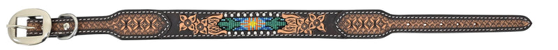 Load image into Gallery viewer, Rafter T Beaded Cactus Inlay Dog Collar
