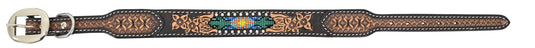 Rafter T Beaded Cactus Inlay Dog Collar