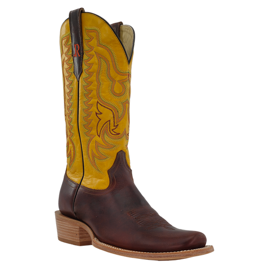 R. Watson 13" Cyber Goat Narrow Square Toe Boot - Pecan Cowhide