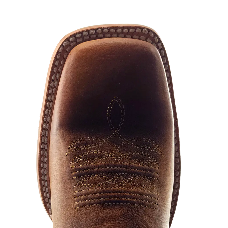 Load image into Gallery viewer, R. Watson 11" Cowhide Wide Square Toe Boot - Honey Cowhide / Electric Blue
