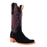 R. Watson 13" Roughout Cowhide Narrow Square Toe Boot - Black (Copy)