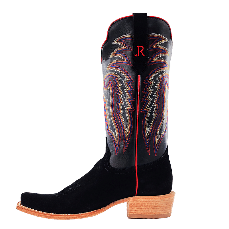 Load image into Gallery viewer, R. Watson 13" Roughout Cowhide Narrow Square Toe Boot - Black (Copy)

