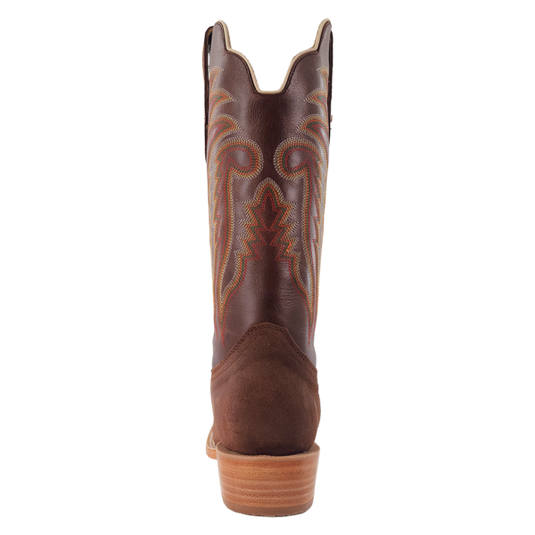 R. Watson 13" Roughout Wide Square Toe Boot - Chocolate Roughout / Cafe Pull Up