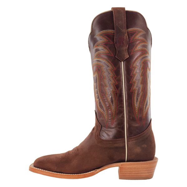 Load image into Gallery viewer, R. Watson 13" Roughout Wide Square Toe Boot - Chocolate Roughout / Cafe Pull Up
