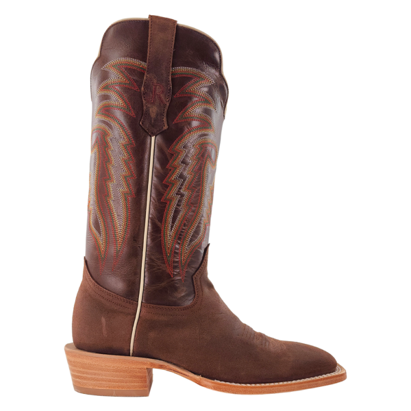 Load image into Gallery viewer, R. Watson 13" Roughout Wide Square Toe Boot - Chocolate Roughout / Cafe Pull Up
