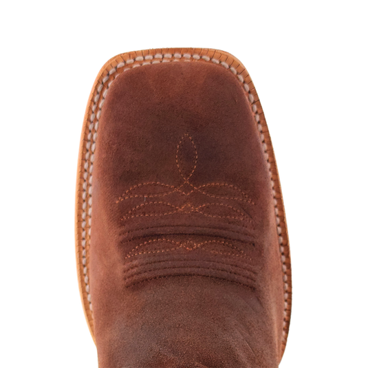 R. Watson 13" Roughout Wide Square Toe Boot - Chocolate Roughout / Cafe Pull Up