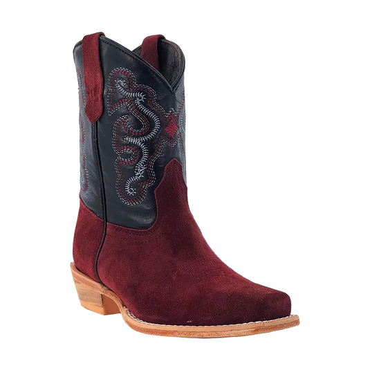 R. Watson Roughout Narrow Square Toe Boot - Rhubarb