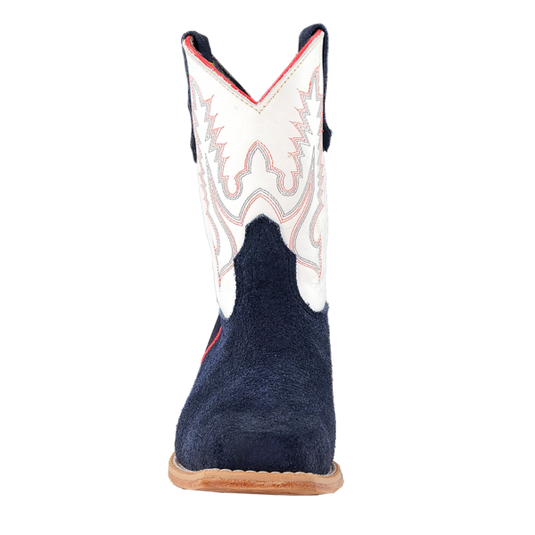 R. Watson Roughout Narrow Square Toe Boot - Navy