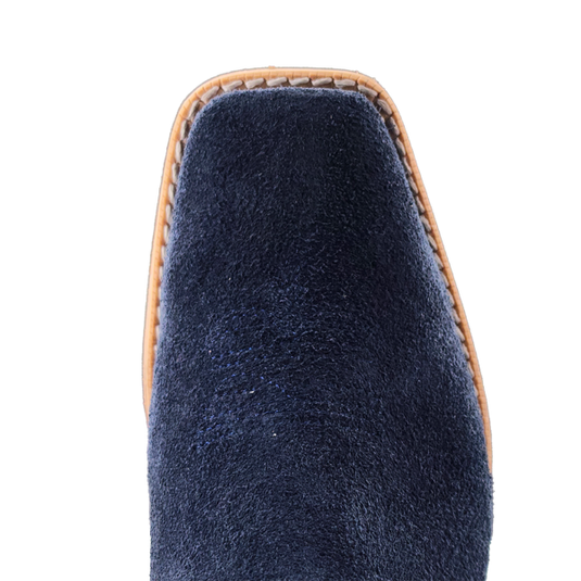 R. Watson Roughout Narrow Square Toe Boot - Navy