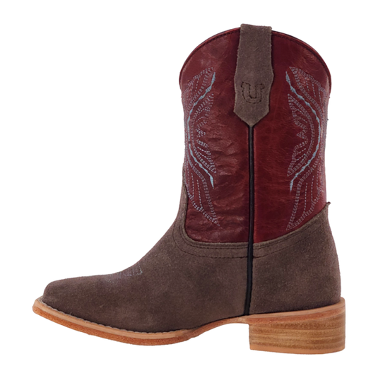 R. Watson Roughout Wide Square Toe Boot - Charcoal