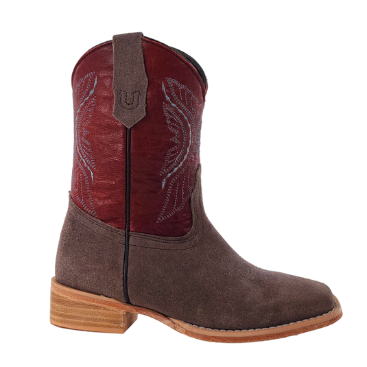 R. Watson Roughout Wide Square Toe Boot - Charcoal