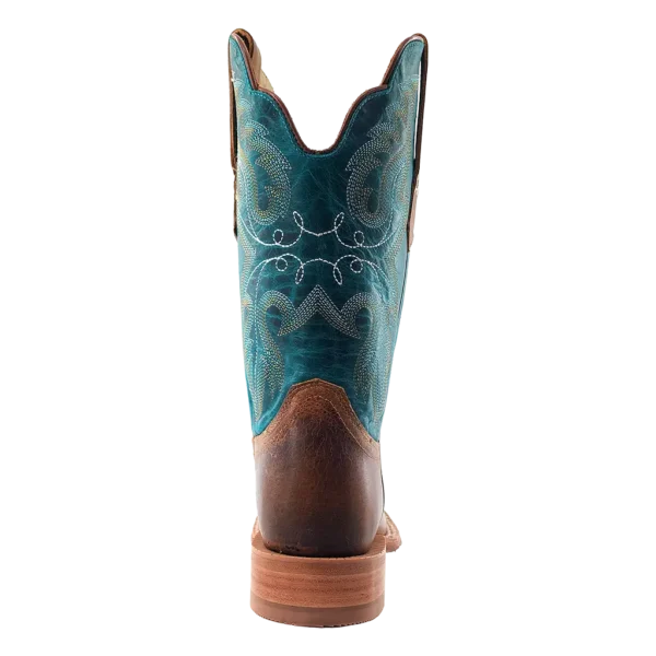 Load image into Gallery viewer, R. Watson 11" Cowhide Wide Square Toe Boot - Honey Cowhide / Azure Cowhide
