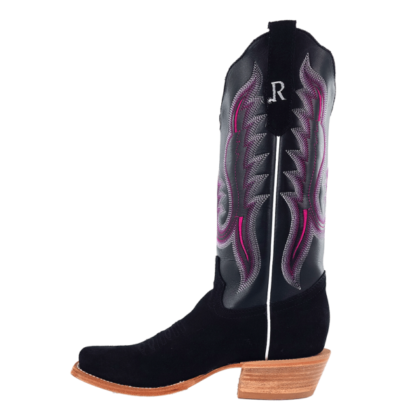 Load image into Gallery viewer, R. Watson 13" Roughout Cowhide Narrow Square Toe Boot - Black
