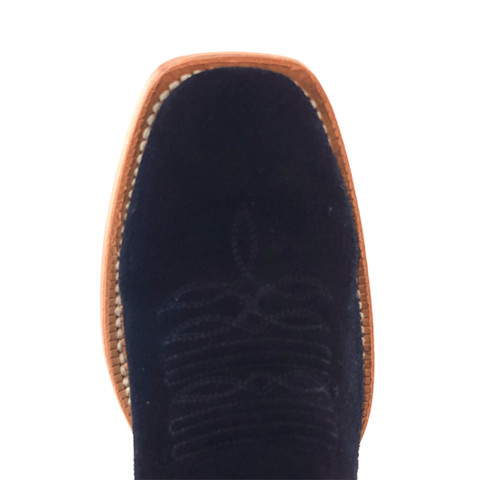 R. Watson 13" Roughout Cowhide Narrow Square Toe Boot - Black