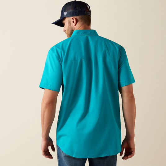 Ariat Mens 360 Airflow Classic Fit Short Sleeve Shirt - Miami Blue