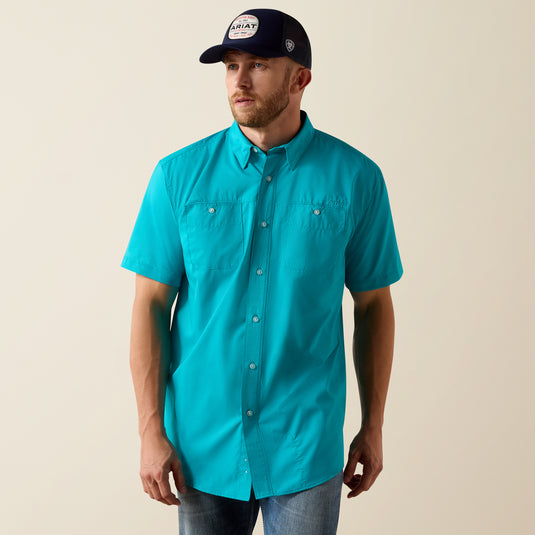 Ariat Mens 360 Airflow Classic Fit Short Sleeve Shirt - Miami Blue