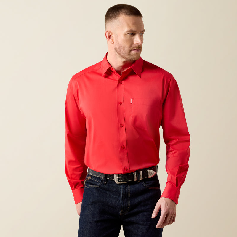 Load image into Gallery viewer, Ariat Mens Everything Classic Fit Long Sleeve Solid Shirt - Scarlet Red
