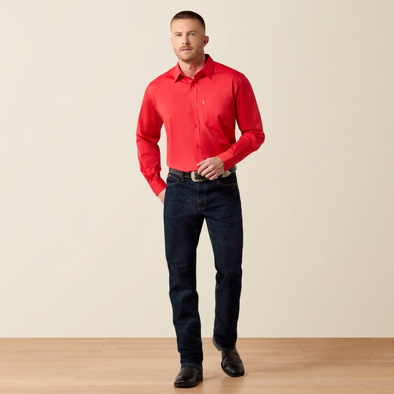 Load image into Gallery viewer, Ariat Mens Everything Classic Fit Long Sleeve Solid Shirt - Scarlet Red
