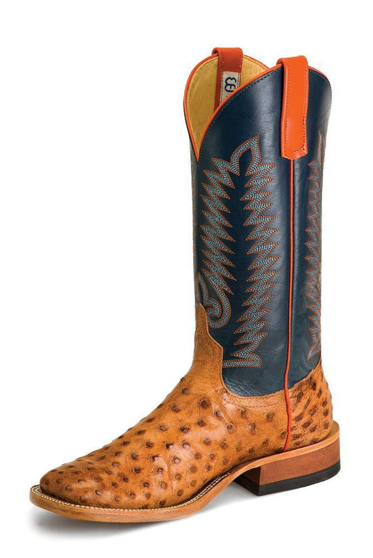 Anderson Bean 13" Full Quill Ostrich DB Toe Boot - Brandy Bruciato