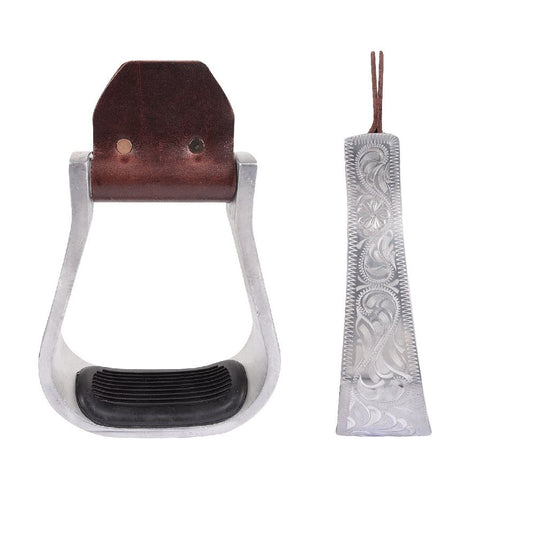 Martin Engraved Aluminum Stirrup with Rubber Tread - 2