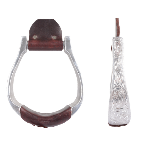 Martin Engraved Aluminum Oxbow Stirrups - 1-1/4"