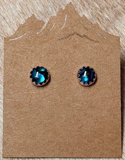 SHS Blue Abalone Stud Earrings