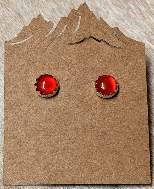 SHS Orange Carnelian Stud Earrings