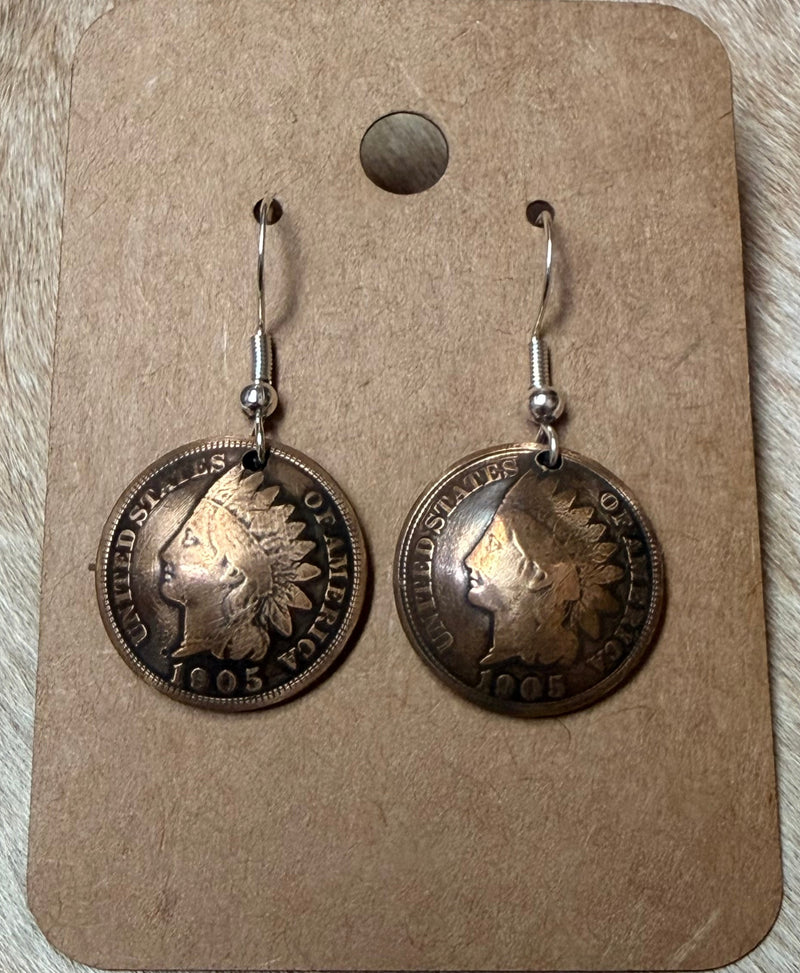 Load image into Gallery viewer, SHS Indian Head Penny Earrings
