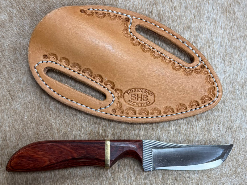 Load image into Gallery viewer, Sacred Heart Cherry Wooden Handle Knife &amp; Border Sheath - Left Draw
