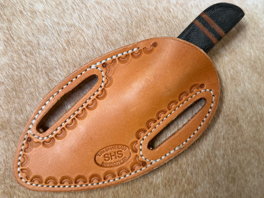 Sacred Heart Black Wooden Handle Knife & Border Sheath - Right Draw