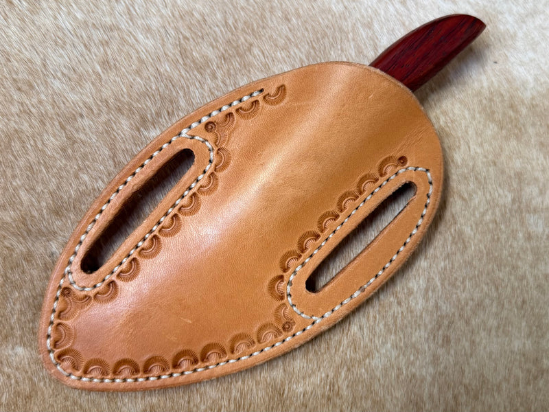 Load image into Gallery viewer, Sacred Heart Cherry Wooden Handle Knife &amp; Border Sheath - Right Draw
