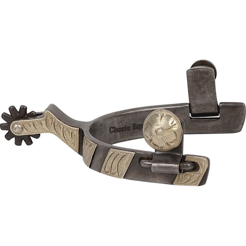Load image into Gallery viewer, Classic Equine Cowboy Series Etched Spurs with Chap Guard
