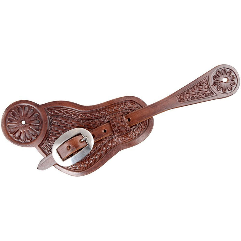 Load image into Gallery viewer, Martin Skirting Leather with Basket Stamp Buckaroo Spur Straps - Chocolate
