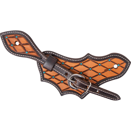 Martin Turquoise Spots Quilted Tool Oak Leaf Spur Straps