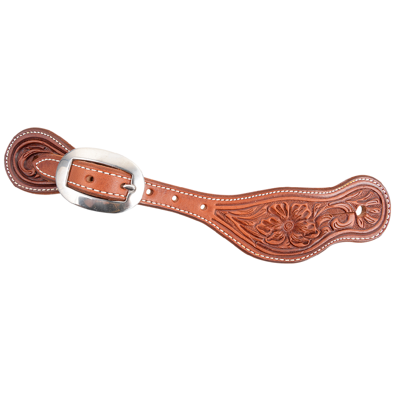 Load image into Gallery viewer, Martin Chestnut Skirting Alpine Tooled Spur Straps
