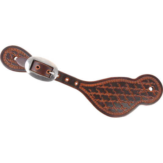 Martin Weathered Antiqued Twisted Wire Stamp Tombstone Spur Strap