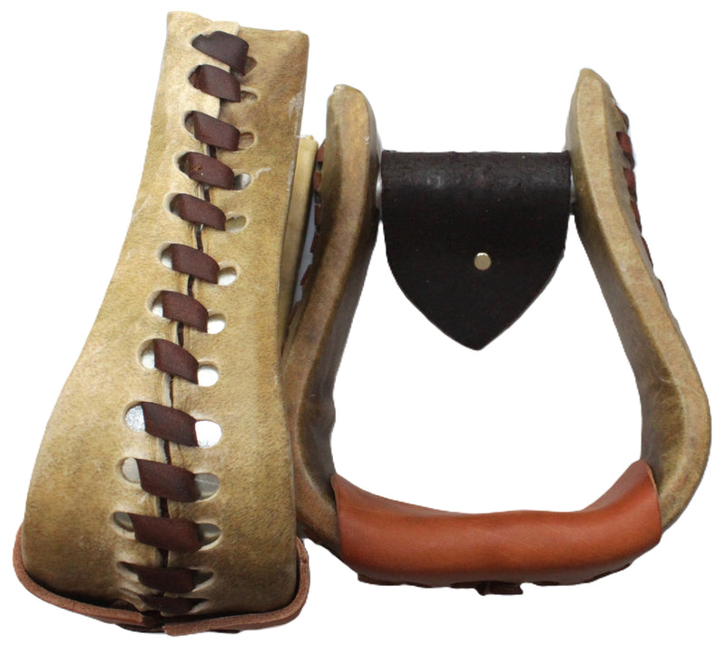 Load image into Gallery viewer, ST Rawhide Bell Bottom Stirrups - 3"
