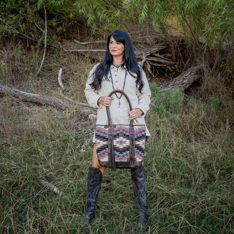 Load image into Gallery viewer, STS Guadalupe Palomino Tote Purse - Serape
