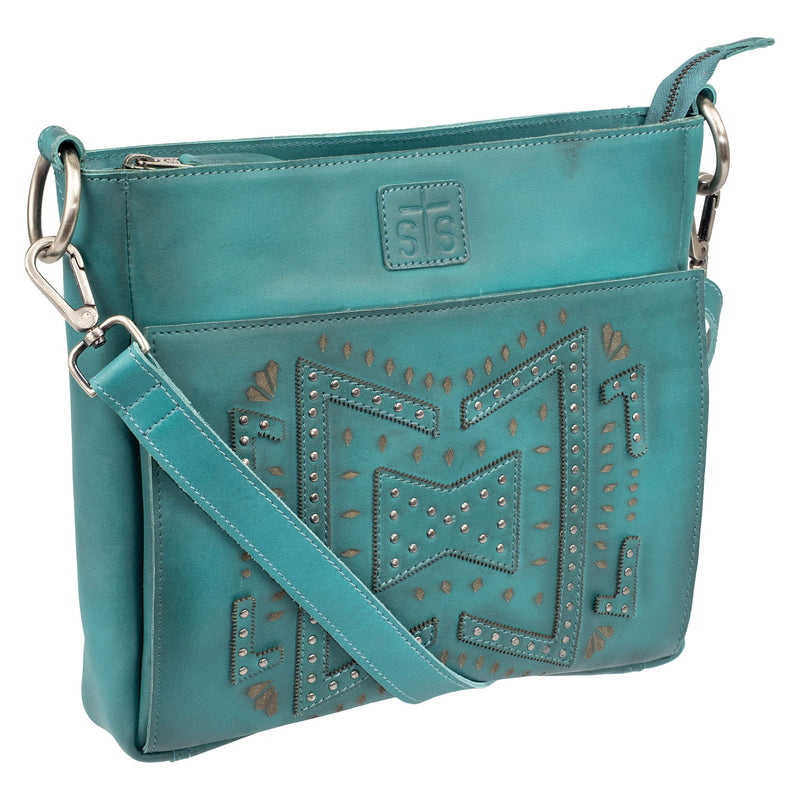 Load image into Gallery viewer, STS Wayfarer Olivia Crossbody Purse - Turquoise
