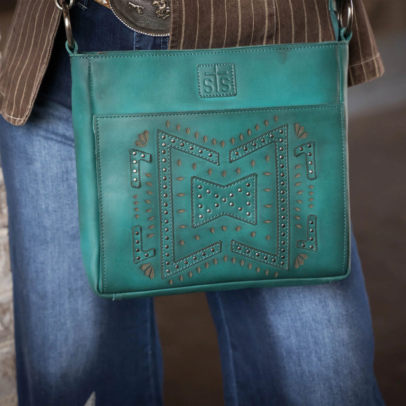 Load image into Gallery viewer, STS Wayfarer Olivia Crossbody Purse - Turquoise
