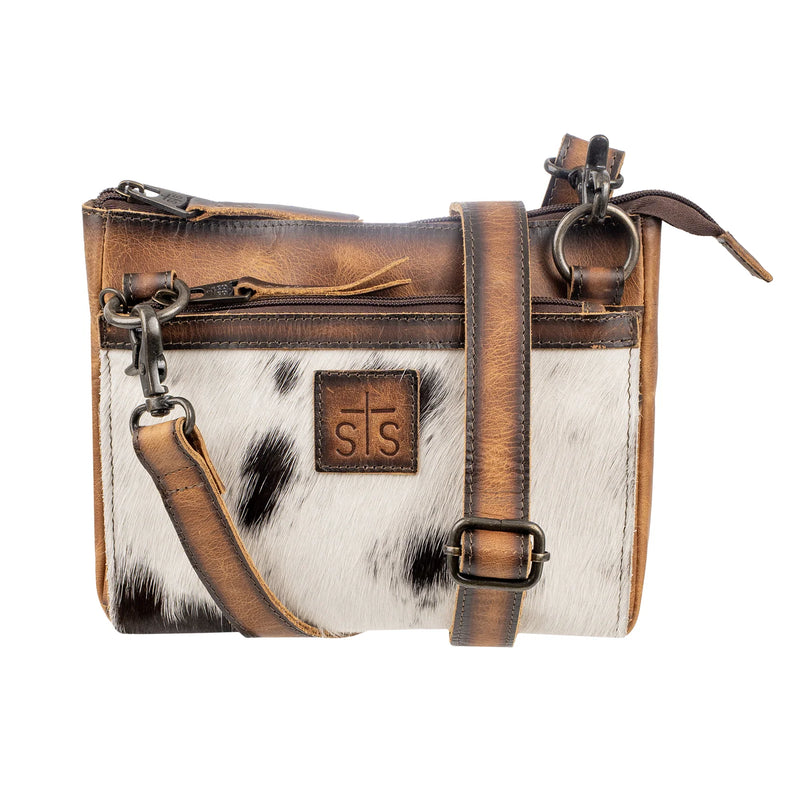 Load image into Gallery viewer, STS Guadalupe Cowhide Lily Crossbody Purse

