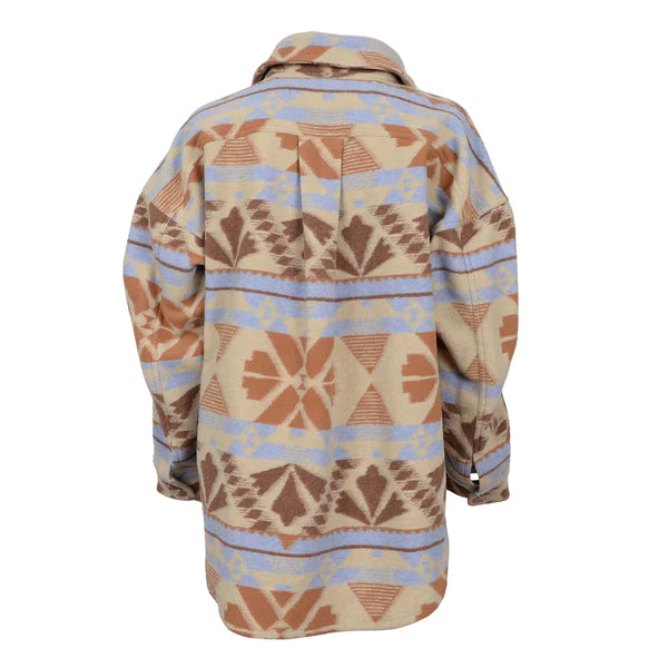 Load image into Gallery viewer, STS Womens Lulu Oversized Shacket - Jacket - Pastel Aztec
