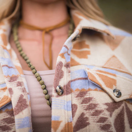 STS Womens Lulu Oversized Shacket - Jacket - Pastel Aztec