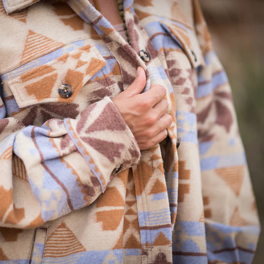 STS Womens Lulu Oversized Shacket - Jacket - Pastel Aztec