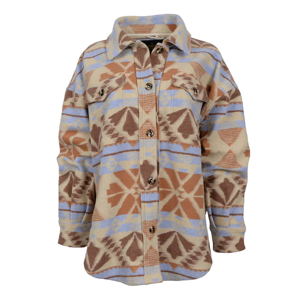 Load image into Gallery viewer, STS Womens Lulu Oversized Shacket - Jacket - Pastel Aztec
