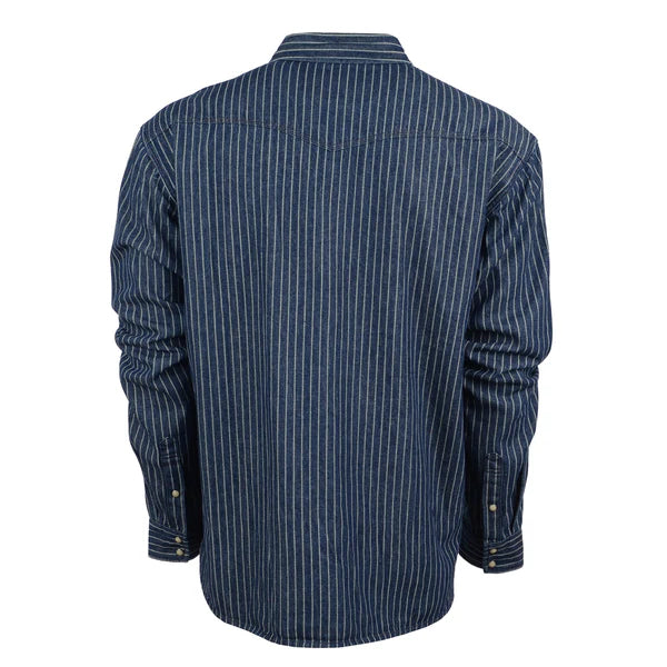 Load image into Gallery viewer, STS Mens Railroad Long Sleeve Snap Shirt - Denim
